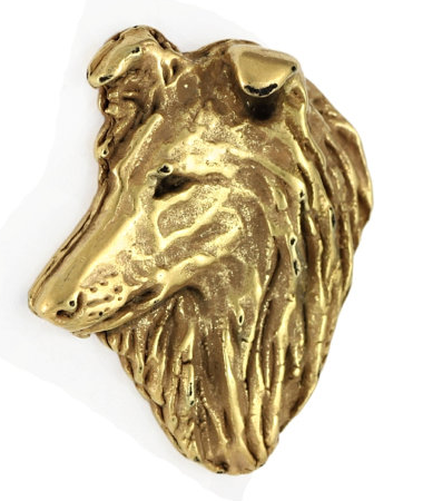 Shetland Sheepdog Hard Gold Plated Lapel Pin