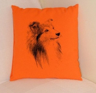 Shetland Sheepdog Pillow Orange