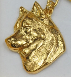 Siberian Husky Hard Gold Plated Pendant