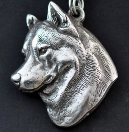 Siberian Husky Silver Plated Key Chain