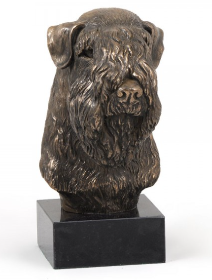 Soft Coated Wheaten Terrier Statue on a Marble Base