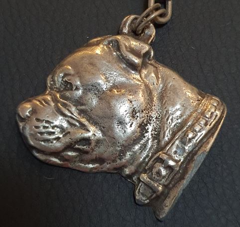 Staffordshire Bull Terrier Staffy Silver Plated Key Chain