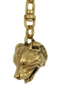 Staffordshire Bull Terrier Staffy Hard Gold Plated Key Chain
