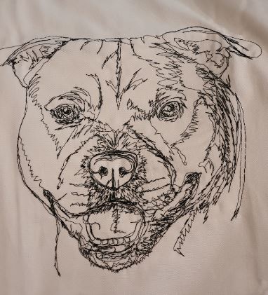 Staffordshire "Staffy" Embroidered Cushion Cover
