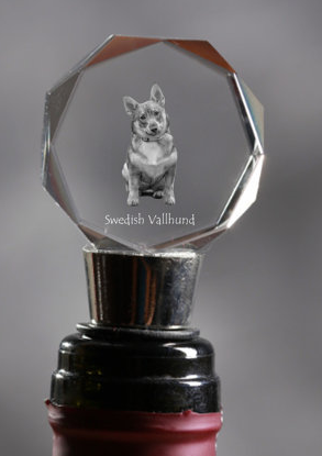 Swedish Vallhund Crystal Wine Stopper