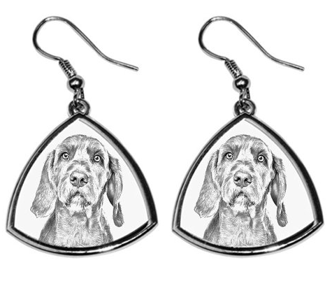 Vizsla Wirehaired Silver Plated Earrings