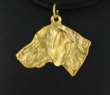 Weimaraner Hard Gold Plated Pendant