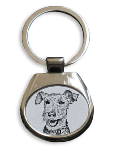 Welsh Terrier White Key Ring