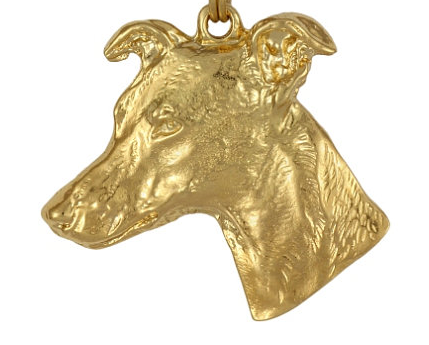 Whippet Hard Gold Plated Pendant