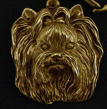 Yorkshire Terrier Hard Gold Plated Pendant