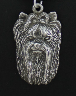 Yorkshire Terrier Show Silver Played Pendant