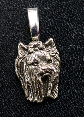Yorkshire Terrier Small Silver Plated Pendant