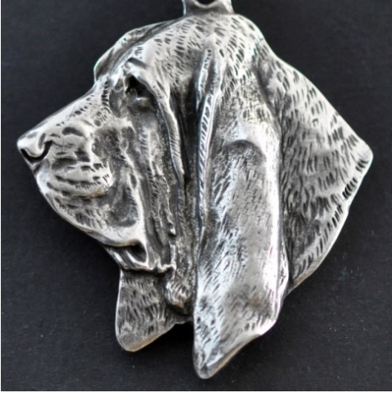 Basset Hound Silver Plated Key Chain