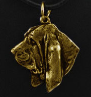 Basset Hound Hard Gold Plated Pendant
