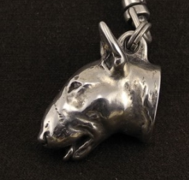 Bull Terrier Silver Plated Keycahin 3D