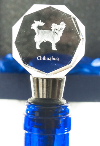 Chihuahua Crystal Wine Stopper
