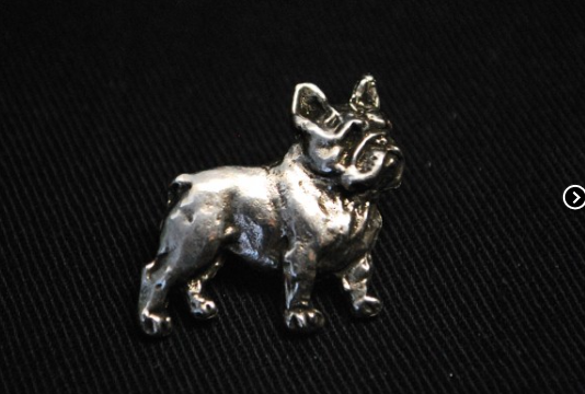 French Bulldog Silver Plated Lapel Pin