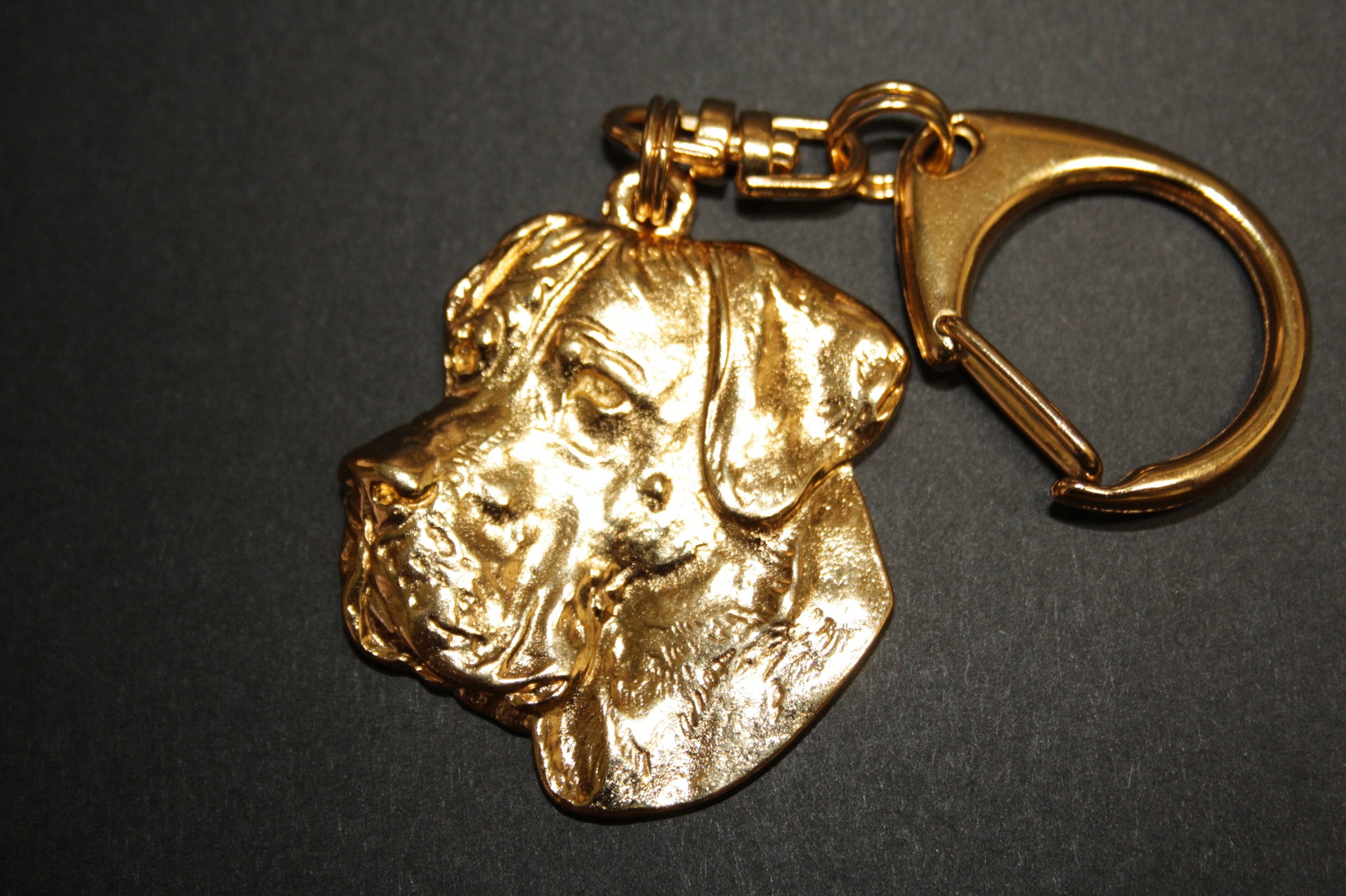 Great Dane Hard Gold Plated Key Chain