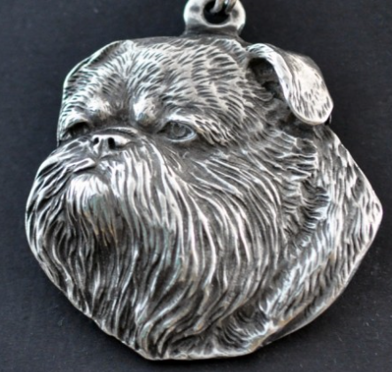 Brussels Griffon Silver Plated Key Chain