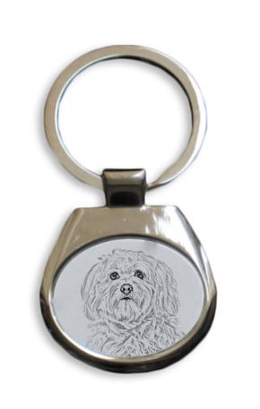 Havanese Silver Plated Key Ring