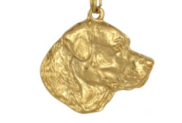 Labrador Retriever Hard Gold Plated Pendant