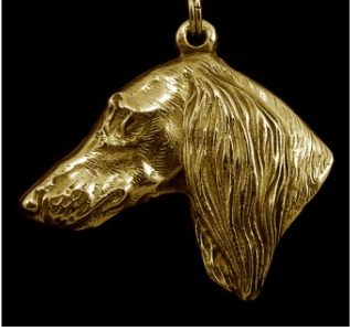 Saluki Hard Gold Plated Pendant