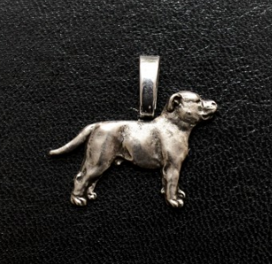 Staffordshire Bull Terrier Staffy Full Body Silver Plated Mini Charm
